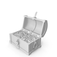 Chest Gray Open Cover With Coins PNG & PSD Images