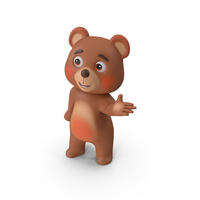 Pointing Cartoon Bear Pose PNG & PSD Images