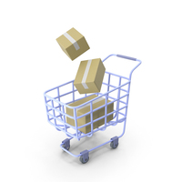 Boxes In Shopping Trolley PNG & PSD Images
