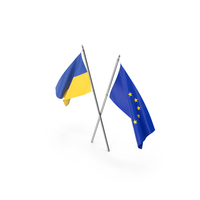 Ukraine And Europe Flags PNG & PSD Images
