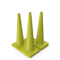 36 Inch Traffic Cone 3 yellow PNG & PSD Images