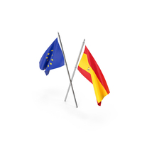 Europe And Spain Flags PNG & PSD Images
