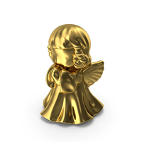 Christmas Angel Figurine Gold PNG & PSD Images