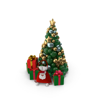 Balloon Christmas Tree With Gift Boxes PNG & PSD Images