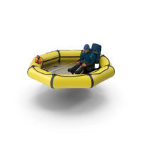Advanced Life Raft With Tourist Inside PNG & PSD Images