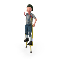 Boy on Walking Stilts Fur PNG & PSD Images