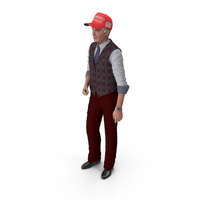 Elderly Man in Casual Wear and Trump Hat PNG & PSD Images