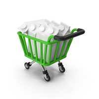 Shopping Cart With White Packages PNG & PSD Images