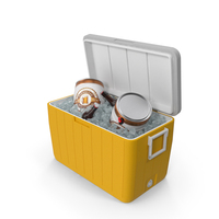 Portable Cooler with Beer Kegs and Ice PNG & PSD Images