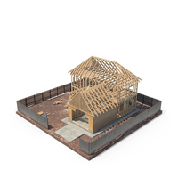 Residential House Framing Structure PNG & PSD Images