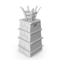 Stylized Torch Column PNG & PSD Images