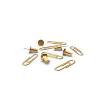 Stationery Set Gold PNG & PSD Images