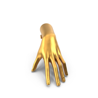 Ring Display Hand Shaped Golden PNG & PSD Images