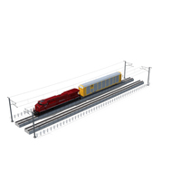 Freight Train With Autorack Train Car On Railway PNG & PSD Images