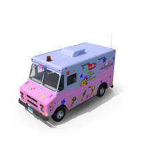 Ice Cream Truck With Star Decals And Branding PNG & PSD Images