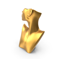 Necklace Display Bust Golden PNG & PSD Images
