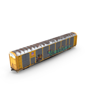 Old Union Pacific Autorack Train Car Yellow PNG & PSD Images