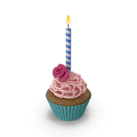 Rose Cupcake And Candle PNG & PSD Images