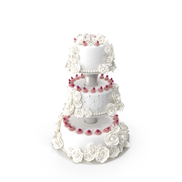 Three Tier Wedding Cake with Cream PNG & PSD Images