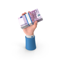 Raising Hand Win Euro 500 Right Money PNG & PSD Images