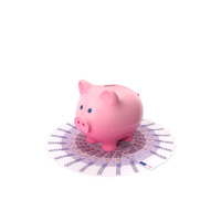 Circular Arranged Euro 500 Notes Piggy Bank PNG & PSD Images
