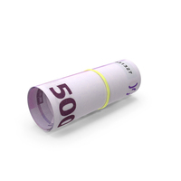 Few Euro 500 Notes Bill Rolled PNG & PSD Images