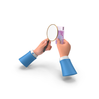 Hand Holding Magnify Find Euro 500 Note PNG & PSD Images