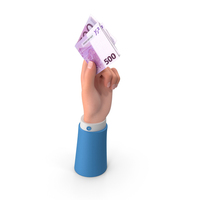 Hand Holding Raise Euro 500 Notes Bill PNG & PSD Images