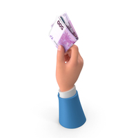 Right Hand Holding Raise Euro 500 Notes Bill PNG & PSD Images