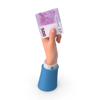 Rising Hand Holding Euro 500 Note PNG & PSD Images