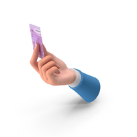 Showing Folded Euro 500 Note Hand PNG & PSD Images