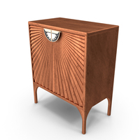 Daybreak Sun Motif Wood Cabinet PNG & PSD Images