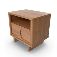 Wes Wood Nightstand with Drawer PNG & PSD Images