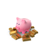 Pinky Piggy Bank Save PNG & PSD Images