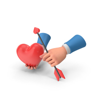 Red Heart With Arrow On Hands PNG & PSD Images