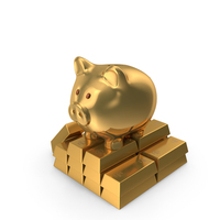 Piggy Bank Save Money Gold Buiscuits PNG & PSD Images