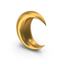 Crescent Moon Gold PNG & PSD Images