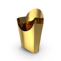 French Fry Box Gold PNG & PSD Images