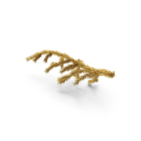 Christmas Fir Branch Gold PNG & PSD Images