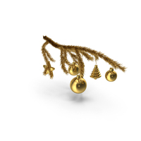 Christmas Branch Gold PNG & PSD Images
