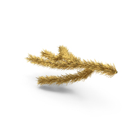 Christmas Fir Branch Gold PNG & PSD Images