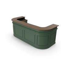 Green Modern Classic Curved Bar Counter PNG & PSD Images