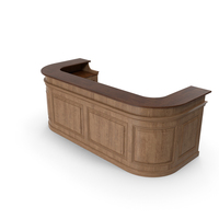 Light Wood Classic Curved Bar Counter PNG & PSD Images