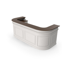 White Modern Classic Curved Bar Counter PNG & PSD Images