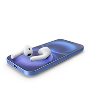 Apple Air Pods 4 Headphones With iPhone 16 PNG & PSD Images