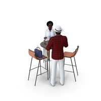 Couple In Casual Outfits At Cafe Setting PNG & PSD Images
