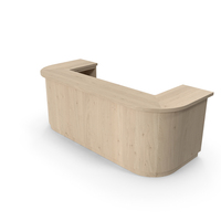 Wood Minimal Curved Corner Counter Bar PNG & PSD Images