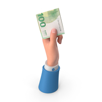 Rising Hand Holding Euro 100 Note PNG & PSD Images