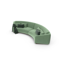 Munna Curved Sofa (Green) PNG & PSD Images