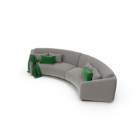 Munna Curved Sofa (Grey) PNG & PSD Images